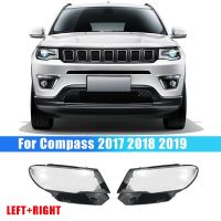 1 Pair L+R for Jeep Compass 2017 2018 2019 Car Headlight Lens Cover Headlight Lamp Shade Transparent Front Light Shell