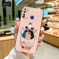 AnDyH New Design Phone Case for Infinix Tecno Camon 15 Stereo Duck Mobile Phone Holder Phone Case Fashionable and Comfortable Soft Case with