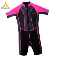 Hawinde ชุดว่ายน้ำเด็ก3.5มม.,จั๊มสูทแขนสั้นแบบชิ้นเดียว Baju Menyelam Neoprene