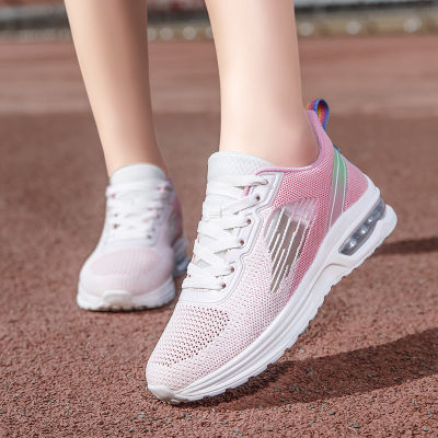 SZHYDZ 2022รองเท้าลดการกระแทกบางเบารองเท้าวิ่งลำลองรองเท้ากีฬาฉบับเกาหลีรองเท้าผู้หญิงตาข่ายสำหรับนักเรียน