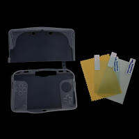 Silicone Rubber Gel Protective Case Cover + Screen Cover Film For Nintendo 3DS