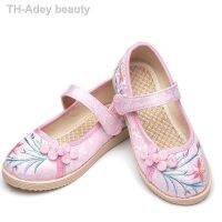 【hot】♠  Embroidered Shoes Childrens Fabric Ethnic Flats