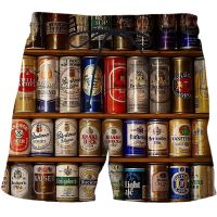 Beef Burger Beer Graphics 3d Print Summer Mens Shorts Quick Dry Swimming Shorts Oversized Casual Beach Pants Trend Men Clothing