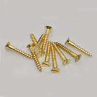 30Pcs M2 M2.5 M3 M3.5 M4 Brass Slotted countersunk head screws flat self-tapping wood bolt 6mm-40mm Length