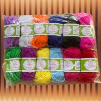 ขายส่ง ยกแพค ไหมพรม คละสี 12 สี 4ply 10กรัม Hand Knitting Yarn งานถัก ตกแต้ง