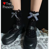 【LZ】▦✿■  Feminino menina doce harajuku lolita meias estrelas xadrez arco meias clássico doce lolita cosplay jk meias