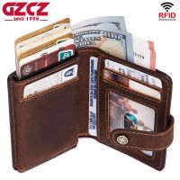 Dompet Kulit Asli Tempat Kartu Kredit Pelindung Pemblokir RFID Untuk Piva Sampul Kartu อลูมิเนียม Otomatis Dengan Saku Koin