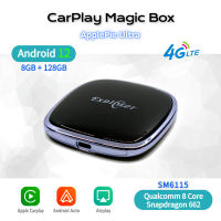 QualComm 6115 CarPlay AI Box แอนดรอยด์13 GB 8GB 8 Core Snapdragon 662 SM6115 Applepie อัลตร้าไร้สายอะแดปเตอร์ USB รับประกันซิม4G