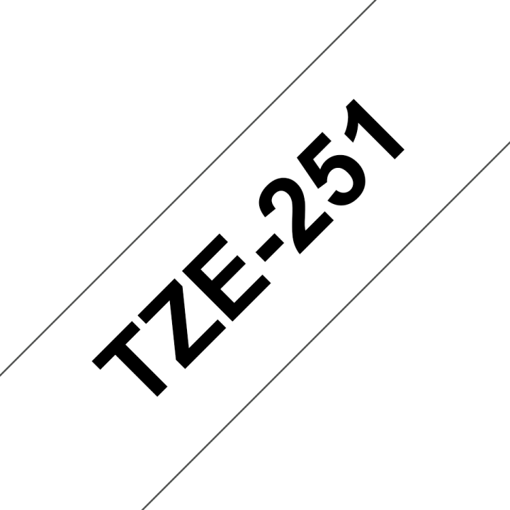 brother-p-touch-tape-tze-251-เทปพิมพ์อักษร-ขนาด-24-มม-ตัวหนังสือดำ-บนพื้นสีขาว-แบบเคลือบพลาสติก-ของแท้