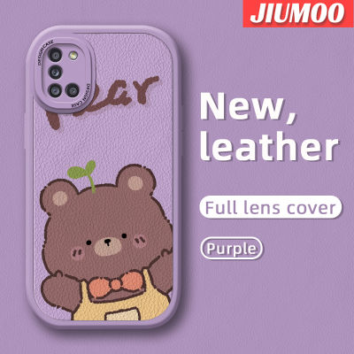 JIUMOO เคสโทรศัพท์กันกระแทกหนังดีไซน์ใหม่รูปหมีน่ารัก M31 M31 A31ปลอกสำหรับ Samsung เคสฝาหลังแบบบางซิลิโคนแบบนิ่มเคสกันกระแทกกล้องฝาปิดเลนส์เต็ม