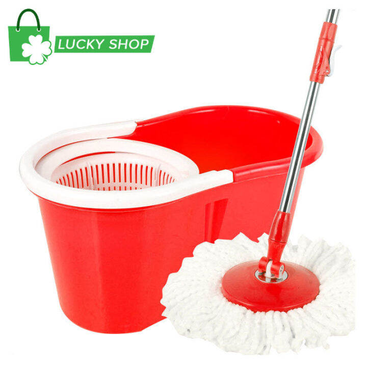 LUCKY SHOP Spin Mop With Spinner and Bucket Magic Tornado Mop 360