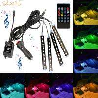 [ANYA Auto Parts] ไฟ LED ภายในรถอัจฉริยะรีโมทคอนโทรลไร้สายโหมดเพลง36 RGB LED ภายใต้ไฟตกแต่งภายใน Dash พร้อมที่ชาร์จในรถ DC 12V