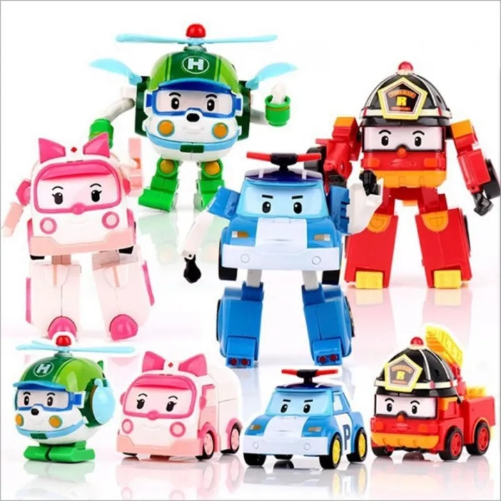 Robocar Poli Toy Car Transformers Pull Back Robot Poli Kids Car Toys ...