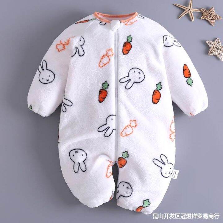 cod-baby-sleeping-bag-autumn-and-winter-children-split-legs-anti-kick-quilt-flannel-male-female-baby-one-piece-pajamas-newborn-thickened