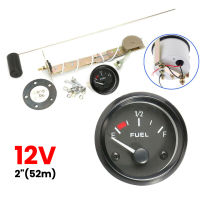 Black Bezel Gas Fuel Level Gauge อะนาล็อก LED สีแดงรถ Marine Boat 52Mm 12V