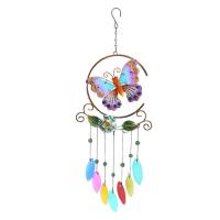 1pc Exquisite Butterfly Metal Pendant Wind Chime Hanging Decor Iron Handicraft Hanging Ornament Indoor Outdoor Decoration