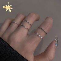 Korean Personality Daily Wear Street Shooting Ring Style Fashion 5 Gold Imitation Pearl Rings OLO