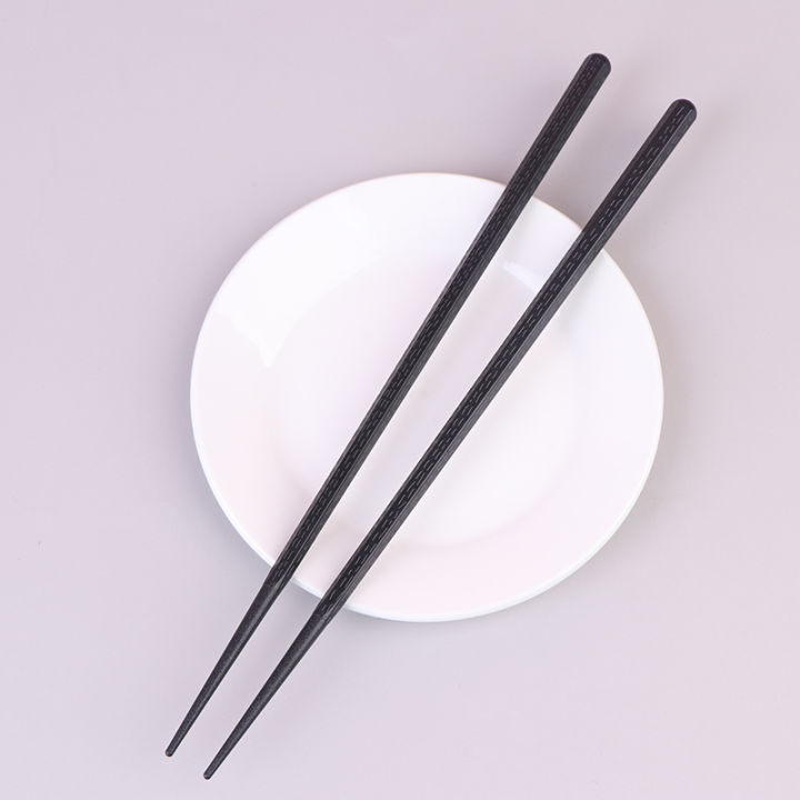 lowest-price-mh-1คู่ตะเกียบสีดำซูชิก๋วยเตี๋ยวอาหารอย่างรวดเร็วบนโต๊ะอาหารช้อนส้อมจีน