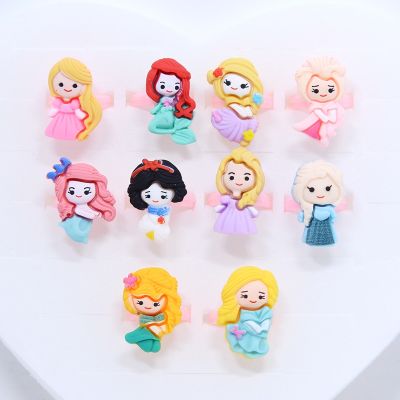 Wholesale 50Pcs Kids Rings Cute Cartoon Animal Mermaid Princess Ring For Children baby girl Accessories birthday party toy gift