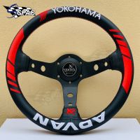 Vertex x Yokohama Steering Wheels 13inch JDM Racing Car Leather Steering Wheel Furniture Protectors Replacement Parts