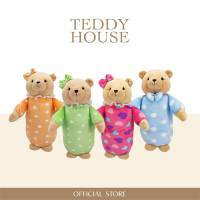 Teddy House : น้องหมี หมอนข้างมีโบว์ สุดคิ้วส์ ขนาด 15 นิ้ว ของขวัญ หมอนข้าง หมอนกอด