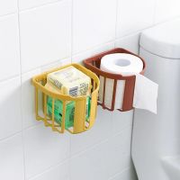 Punch free Toilet Paper Holder Bathroom Kitchen Tissue Box Wall mounted Self adhesive Storage Box Bathroom Bathroom Accessories