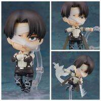 แอ็คชั่นฟิกเกอร์ Nendoroid 2002# Attack on Titan Levi·Ackerman Q Version Action Figure Face Changeable Model Doll Gift For Kids ของเล่นญี่ปุ่น ตุ๊กตาโมเดล