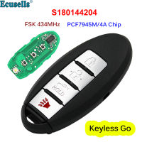 Oibwye Keyless-Go 3 + 1ปุ่มกุญแจรีโมตอัจฉริยะ FSK 434MHz ชิป PCF7945M/4A สำหรับ Infinit Q50 Q50L 2016-2020 S180144204