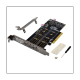 PCI-E X8 Dual Channel M.2 NVMe SSD Boost การ์ดขยาย M.2 M อะแดปเตอร์ FJK3825คีย์