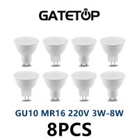 หลอดไฟฮาโลเจน GU10สปอตไลท์ไฟ LED AC220V MR16 3W 5W 6W 7W 8W 3000K 4000K 6000K K แผ่นเรืองแสง Foco สำหรับห้องนั่งเล่น