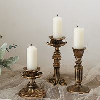 Retro Resin Candle Holder Modern Candlesticks for Candles Tall Vintage Gold Wedding Decoration Table Home Decor Church Ritual