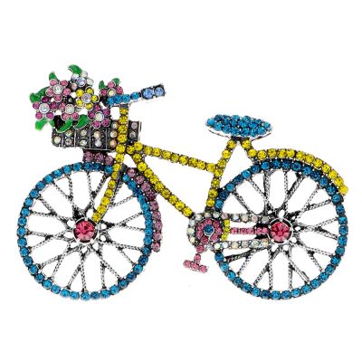 CINDY XIANG Rhinestone Vintage Bicycle Brooches For Women Creative Fashion Jewelry 2 Colors Available High Quality Good Gift