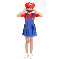 Super Mari Bros Jumpsuit Cosplay Halloween Costume Fancy Dress Gifts For Kids Boy Girls Costumes Party Xmas Clothes