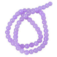 เซซี บอน ลูกปัดหินแท้รูปทรงกลมลาเวนเดอร์ควอร์ท (Lavender Quartz Round 7 mm) สีม่วงอ่อน (LZ-0518)