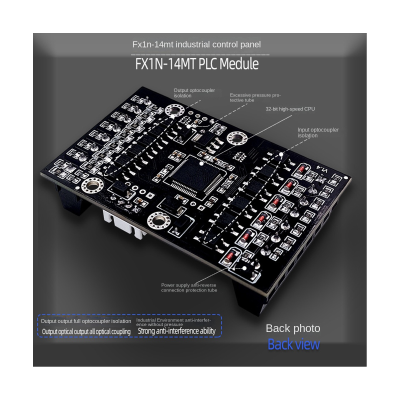 FX1N-14MT PLC Industrial Control Board Replacement USB-TTL Cable PLC Module Analog Input / Output with Guide Rail Delay Relay Module