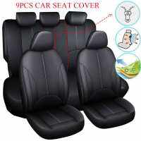 NEW2022 9PCS Automobile Car Seat Cover Protector PU Leather Front Rear Full Set Waterproof Universial With Zipper for 5 Seats