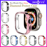 เคสป้องกันเพชรสำหรับ Apple Watch Ultra 49mm PC กันชนขอบแบบกลวงแวววาว for i Watch Ultra 49 นาฬิกาอัจฉริยะ เคส กรอบป้องกัน