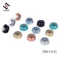 8PCS Colorful SKATEBOARDS Truck Mounting Hardware 4 Axle Nuts Skateboard Trucks Hardware Skateboard Truck Nuts