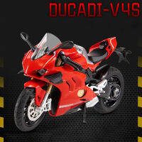 1:12 Scale สีแดง Ducati V4S Alloy รถจักรยานยนต์ Figurines Diecasts ของเล่นเด็ก SportBike Racing รุ่น s รถเก็บของขวัญสำหรับชาย