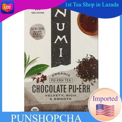 Numi Tea, Organic Pu-Erh Tea, Chocolate Pu-Erh 16 Tea Bags💚พร้อมส่ง💜