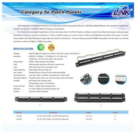 link-แผงกระจายสาย-patch-panel-24-port-cat5e-us-3024