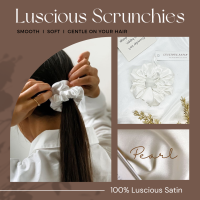 ยางมัดผม 14 สี ทำจาก Luscious Satin ยางรัดผม เนื้อนุ่มละเอียด ผ้าพรีเมี่ยม ไม่ใช่งานจีน ไม่ดึงผมจนปวดหัว ถนอมเส้นผม ช่วยให้ผมไม่ขาด