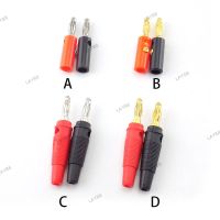 8pcs 4mm Audio Speaker Screw Banana Gold Silver Plate Plugs Connectors Solderless Black Red color YB8TH