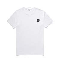 Comme Des Garcons Cdg Play เสื้อยืดแขนสั้นผ้าฝ้ายลายหัวใจเสื้อยืดลาย