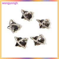 Wangyongh คริสตัลรูปหัวใจเบี้ยวๆ5ชิ้นเครื่องประดับพลอยเทียมอุปกรณ์เล็บการตกแต่งศิลปะเล็บมีเสน่ห์