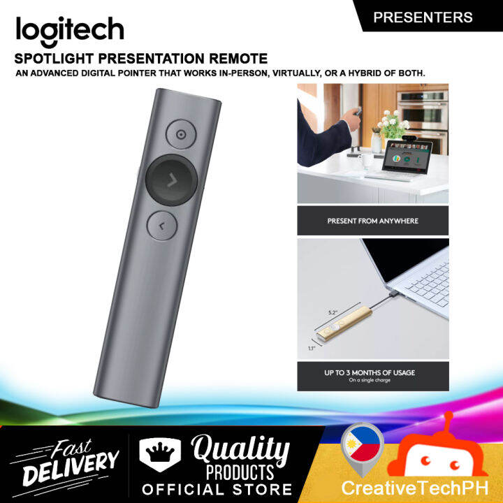 Logitech Spotlight Wireless Presentation Remote, 2.4 GHz and Bluetooth
