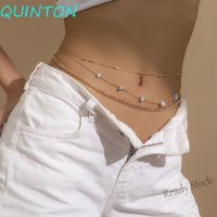 【hot sale】 ﹊ B55 QUINTON Personality Women Waist Chain Simple Fashion Jewelry Body Chain Sexy Punk Rice Bead Female Hip Hop Vintage Belly Belt