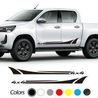 2 Pcs Car Door Side Skirt Vinyl 4X4 Stickers For Ford Ranger Raptor Isuzu Dma Nissan NAVARA Toyota Hilux Pickup Car Accessories