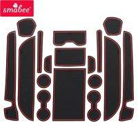 smabee Gate slot mats For NISSAN 2011-2016 ELGRAND E52 Non-slip RED/WHITE/BLACK 17pcs Pad/Cup Dust mats Water Coaster Non-slip