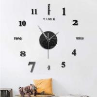 ZZOOI Wall Clock Creative Frameless Large 3D Wall Clock Stickers Decor DIY Acrylic Wall Clocks Modern Home Office Room Decorations